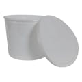 172 oz. White HDPE Round Multi-Purpose Container with Snap-On Lid - Case of 10