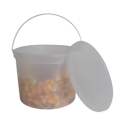 174 oz. Natural LDPE Round Multi-Purpose Container with Handle & Snap-On Lid - Case of 25