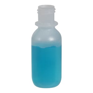 1/2 oz. Natural LDPE Boston Round Bottle with 15/415 Neck (Cap Sold Separately)