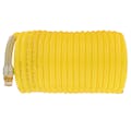 3/8" ID x 15/32" OD NFS Fast-Stor® Yellow Nylon Air Hose Assembly with Spring Guard & (2) 3/8" Swivel NPT Fittings - 12' L