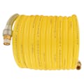 1/2" ID x 5/8" OD NFS Fast-Stor® Yellow Nylon Air Hose Assembly with Spring Guard & (2) 1/2" Swivel NPT Fittings - 12' L