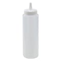 8 oz. Clear LDPE Round Squeeze Sauce Bottle with 38/400 Dispensing Cap - Package of 6