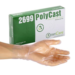 Medium Polycast Textured Clear PE Gloves (100 per Box)