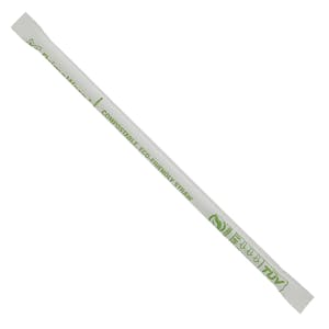 7-3/4" Eco-Friendly Jumbo Clear Cellulosic Straw, Individually Wrapped - Box of 500
