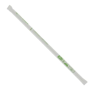 10-1/4" Eco-Friendly Jumbo Clear Cellulosic Straw, Individually Wrapped - Box of 500