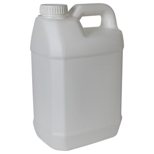 2-1/2 Gallon White HDPE UN Rated F-Style Jug with 63mm White Rieke® Cap with F217 Liner