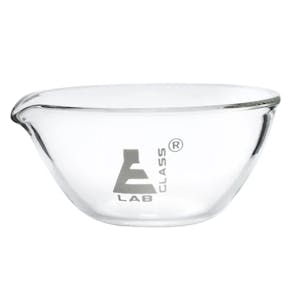 15mL Round Form Borosilicate Glass Evaporating Dish with Spout