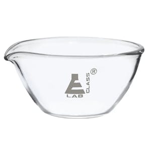 45mL Round Form Borosilicate Glass Evaporating Dish with Spout