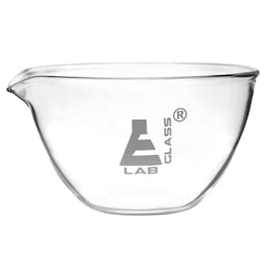 100mL Round Form Borosilicate Glass Evaporating Dish with Spout