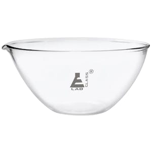 1000mL Round Form Borosilicate Glass Evaporating Dish with Spout