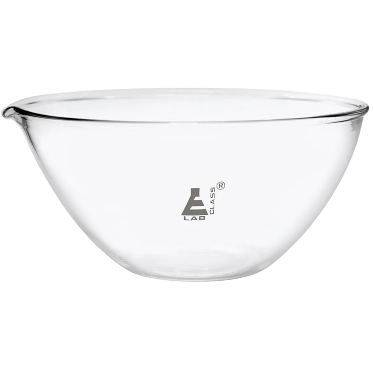 2000mL Round Form Borosilicate Glass Evaporating Dish with Spout