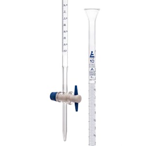 10mL Borosilicate Glass 3.3 Burette with PTFE Stopcock - Class A