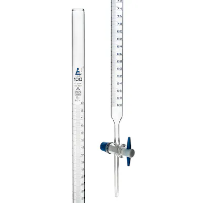 100mL Borosilicate Glass 3.3 Burette with PTFE Stopcock - Class A