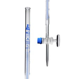 10mL Borosilicate Glass 3.3 Burette with Schellbach Stripe & PTFE Stopcock - Class A