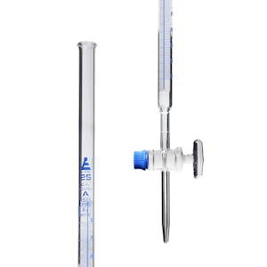 25mL Borosilicate Glass 3.3 Burette with Schellbach Stripe & PTFE Stopcock - Class A