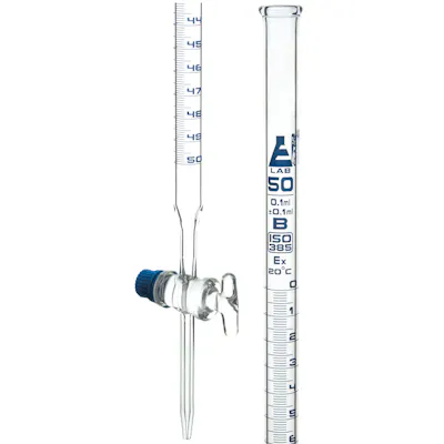 50mL Borosilicate Glass 3.3 Burette with Glass Stopcock - Class B