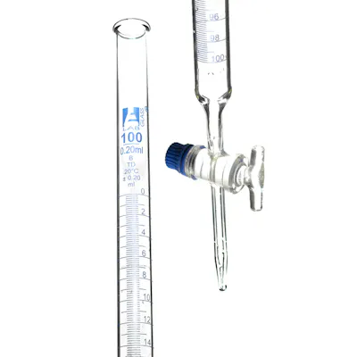 100mL Borosilicate Glass 3.3 Burette with Glass Stopcock - Class B
