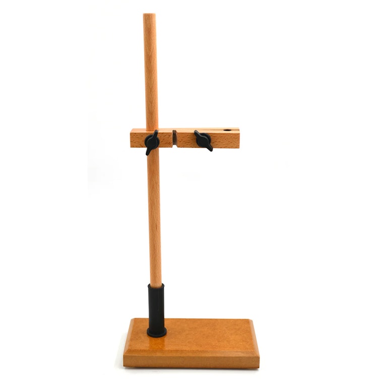 Seasoned Wood Burette Stand with Single Arm & Nylon Screw Knobs