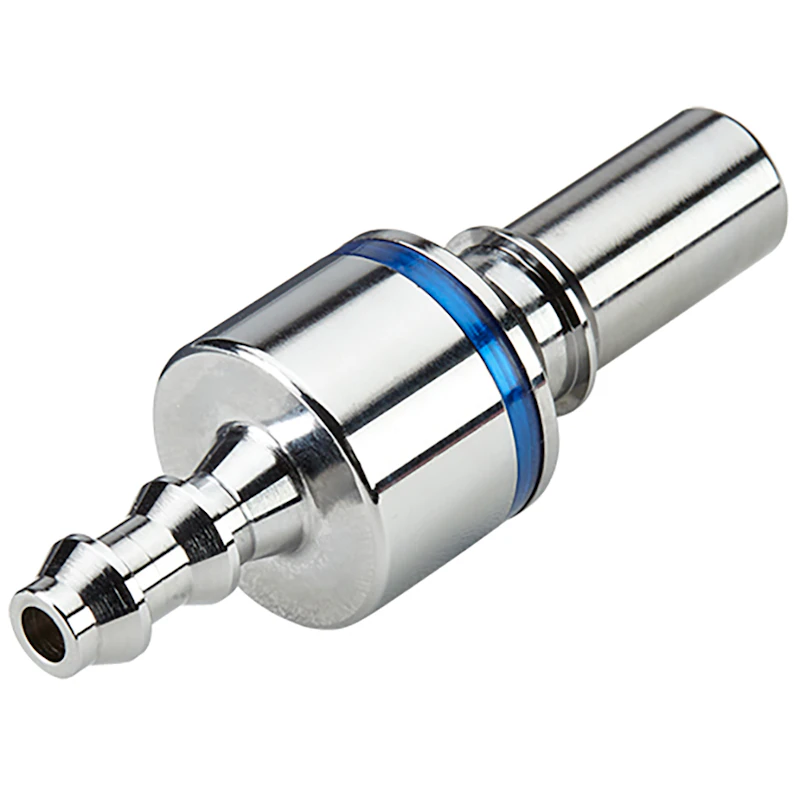 1/4" Hose Barb LQ4 Chrome-Plated Brass Locking Valved Insert - Blue (Body Sold Separately)