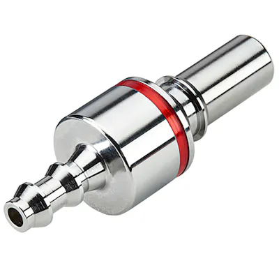 1/4" Hose Barb LQ4 Chrome-Plated Brass Locking Valved Insert - Red (Body Sold Separately)