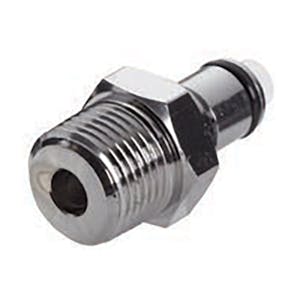 1/4" BSPT In-Line LC Series Chrome-Plated Brass Coupling Insert - Shutoff (Body Sold Separately)