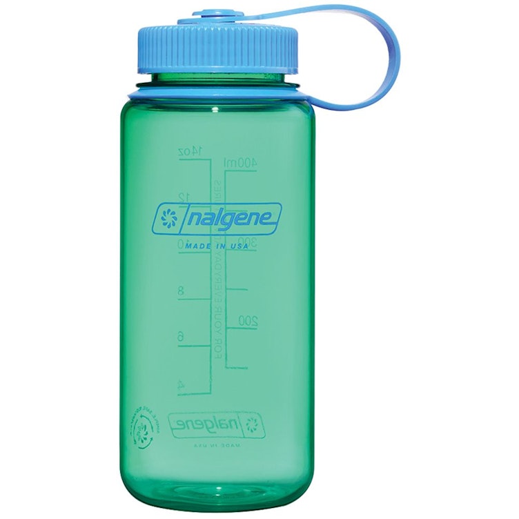 16 oz. Pastel Green Wide Mouth Nalgene® Sustain Bottle with Blue Cap & Loop