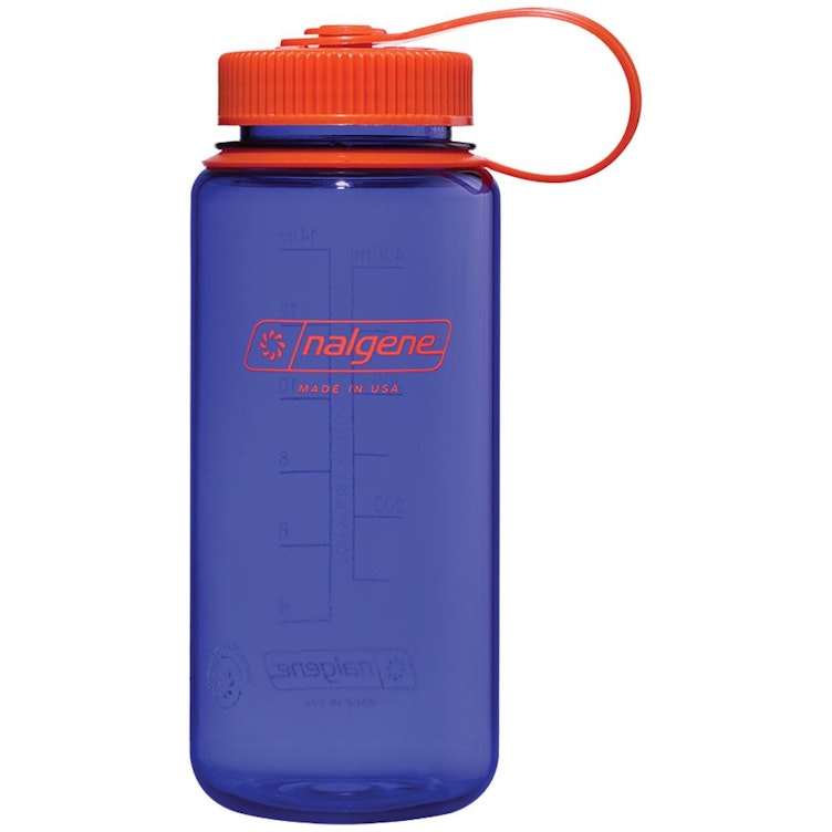 16 oz. Periwinkle Purple Wide Mouth Nalgene® Sustain Bottle with Orange Cap & Loop