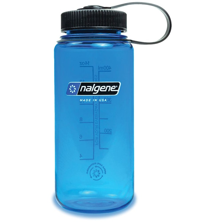16 oz. Slate Blue Wide Mouth Nalgene® Sustain Bottle with Black Cap & Loop