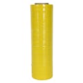 18" W x 1500' L x 80 Gauge Thick Yellow LLDPE Hand Stretch Wrap - Case of 4