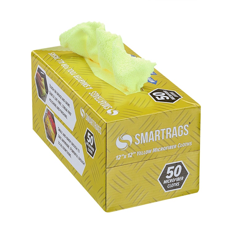 12" L x 12" W Yellow SmartRags® Microfiber Cloths - Box of 50