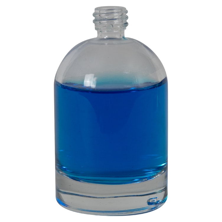 100mL Clear Begonia Dome Round Glass Bottle with 18/415 Neck (Cap Sold Separately)