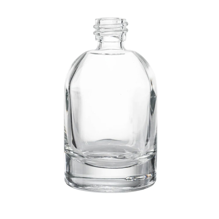 100mL Clear Begonia Dome Round Glass Bottle with 18/415 Neck (Cap Sold Separately)