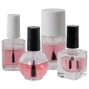 Glass Nail Polish Bottles with Caps & Brushes