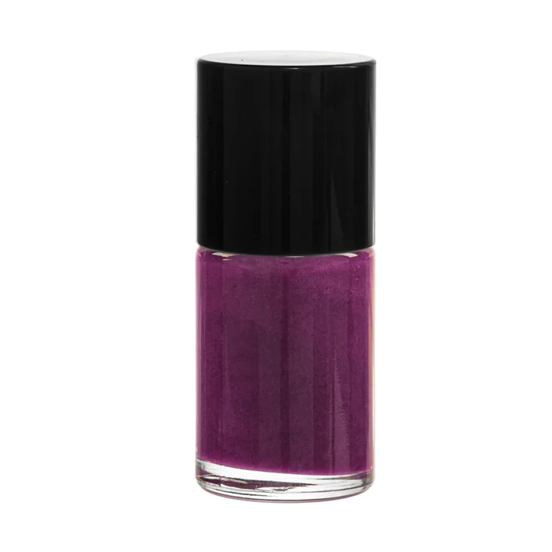 2/5 oz. Clear Stubby Cylinder Glass Bottle with 13/415 Black Leyton Cap & Flat Lacquer Brush Insert with LS Core