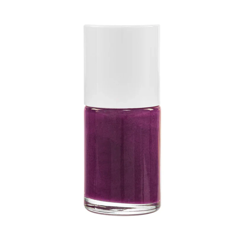 2/5 oz. Clear Stubby Cylinder Glass Bottle with 13/415 White Leyton Cap & Flat Lacquer Brush Insert with LS Core