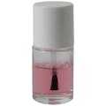 1/2 oz. Clear Stubby Cylinder Glass Bottle with 13/415 White London Cap & Flat Lacquer Brush Insert with S Core