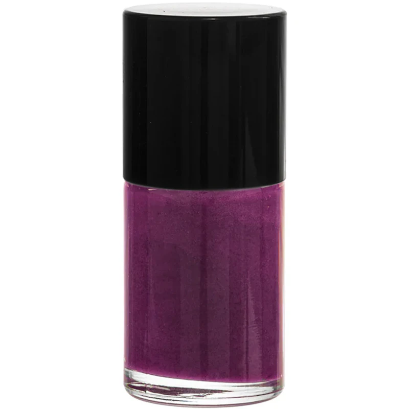 1/2 oz. Clear Stubby Cylinder Glass Bottle with 13/415 Black Leyton Cap & Flat Lacquer Brush Insert with LS Core