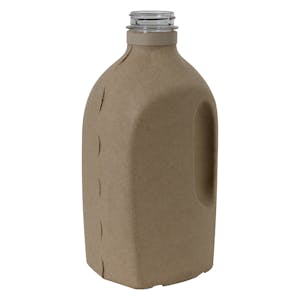 50 oz. Eco.Bottle® Oblong Hybrid Clear PET Bottle & Kraft Fiber Shell with Grip Handle & 43mm Neck (Cap Sold Separately)