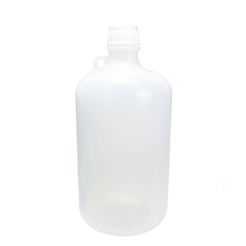 8000mL Narrow Mouth Natural Polypropylene Reagent Bottle with 53/430 HDPE Cap - Case of 6