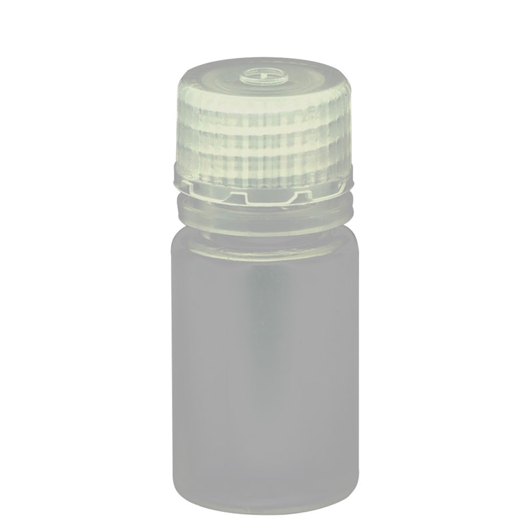 15mL Narrow Mouth Natural Polypropylene Reagent Bottle with 20/415 Polypropylene Cap - Case of 1000