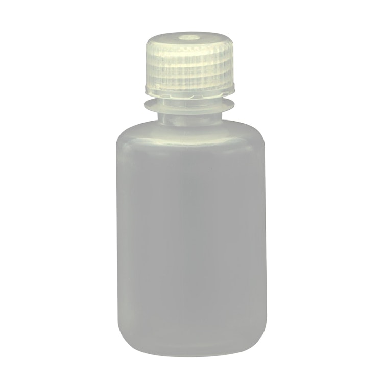 60mL Narrow Mouth Natural Polypropylene Reagent Bottle with 20/415 Polypropylene Cap - Case of 500