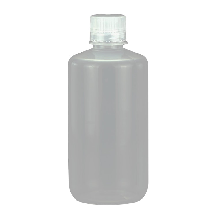 1000mL Narrow Mouth Natural Polypropylene Reagent Bottle with 38/430 Polypropylene Cap - Case of 50