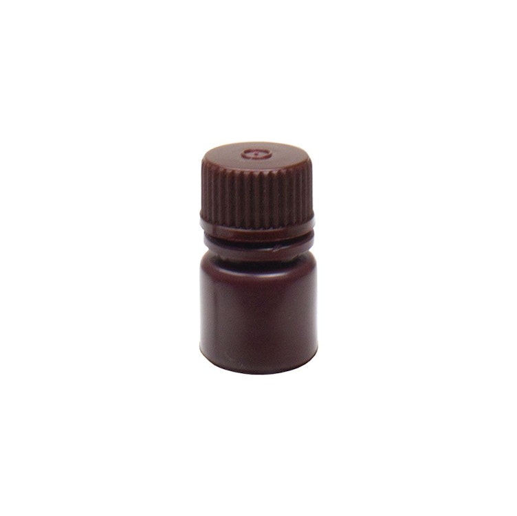 8mL Narrow Mouth Amber HDPE Reagent Bottle with 20/415 Polypropylene Cap - Package of 72