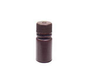 15mL Narrow Mouth Amber HDPE Reagent Bottle with 20/415 Polypropylene Cap - Package of 72