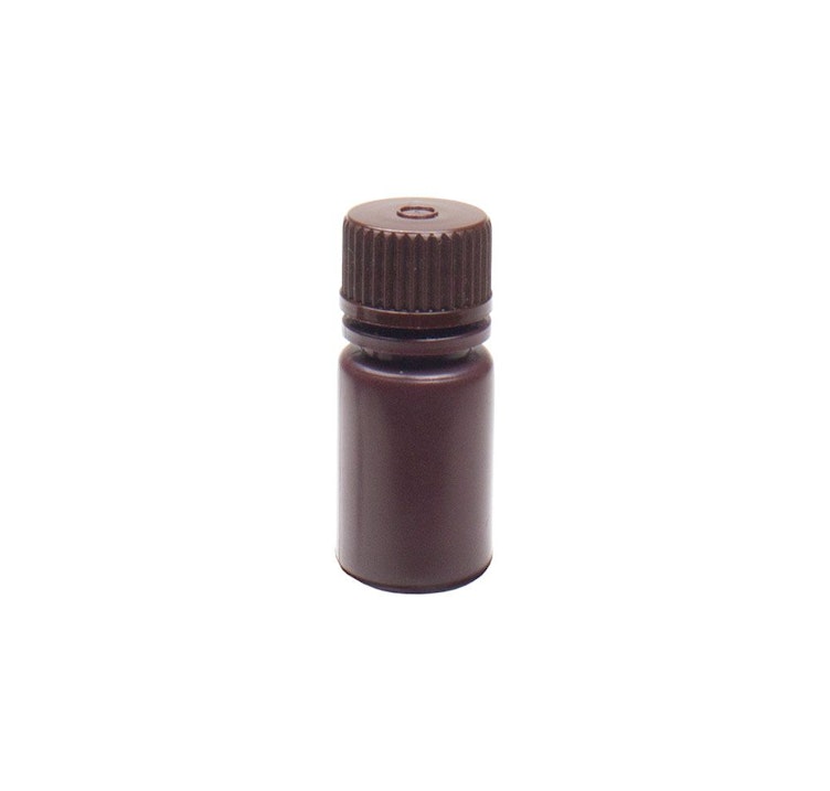 15mL Narrow Mouth Amber HDPE Reagent Bottle with 20/415 Cap - Pack of 72