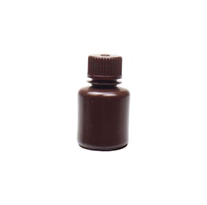 30mL Narrow Mouth Amber HDPE Reagent Bottle with 20/415 Cap - Pack of 72