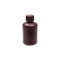 125mL Narrow Mouth Amber HDPE Reagent Bottle with 24/415 Polypropylene Cap - Package of 12