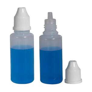 LDPE Cylindrical Dropper Bottles with Dropper Tips & Overcaps