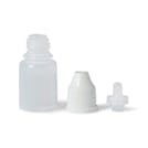 7mL (0.25 oz.) Natural LDPE Cylindrical Bottle with 13/415 Natural Dropper Tip & White Cap - Case of 12