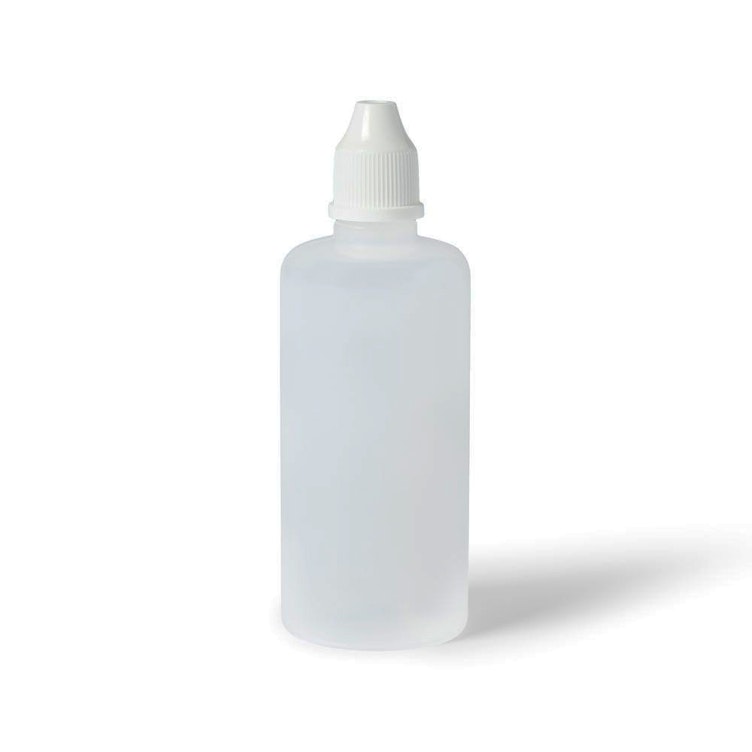 60mL (2 oz.) Natural LDPE Cylindrical Bottle with 13/415 Natural Dropper Tip & White Cap - Case of 12